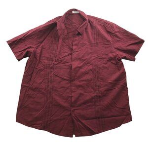 Coofandy Mens Shirt Size XXL Short Sleeve Button Up Shirt Red Classic Casual